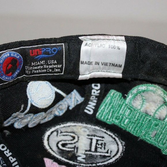 Unipro Multiple Baseball Black Teams Fitted Hat On - Picture 7 of 7